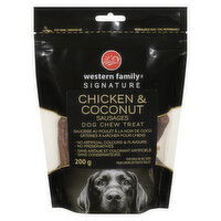 Western Family - WF Chckn w Cocnt Sausg Dog Chew, 200 Gram