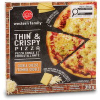 Western Family - Thin & Crispy Pizza, Double Cheese, 310 Gram