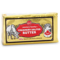 Western Family - Creamery Salted Butter, 250 Gram