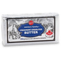 Western Family - Creamery Unsalted Butter, 250 Gram