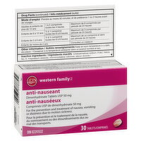 Western Family - Anti-Nauseant 50mg, 30 Each