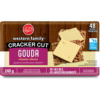 Western Family - Cracker Cut Gouda Cheese Slices, 48 Pack, 240 Gram