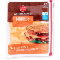 Western Family - Slice Marble Cheddar, 240 Gram