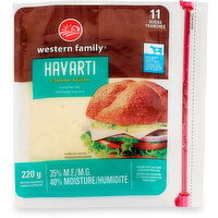 Western Family - Havarti Cheese Slices, 220 Gram