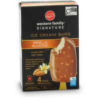 Western Family - Signature Vanilla Almond Ice Cream Bars, 4 Each