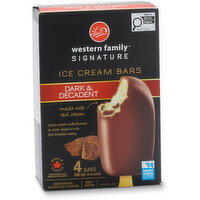 Western Family - Signature Ice Cream Bars Dark & Decadent, 4 Each
