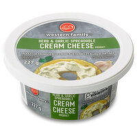 Western Family - Herb & Garlic Spreadable Cream Cheese, 227 Gram