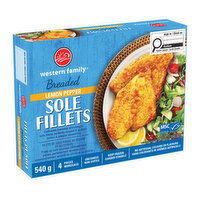 Western Family - Breaded Lemon Pepper Sole Fillets, 540 Gram