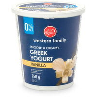 Western Family - Greek Yogurt Vanilla 0%, 750 Gram