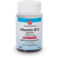 Western Family - Vitamin B12 1500 MCG Raspberrygummy, 60 Each