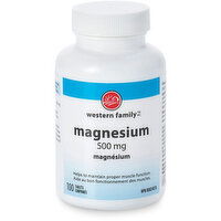 Western Family - Magnesium 500MG, 100 Each