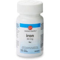 Western Family - Iron 60 mg, 100 Each