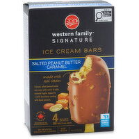 Western Family - Signature Ice Cream Bars Salted Peanut Butter Caramel, 4 Each