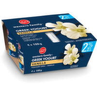 Western Family - Greek Yogurt Vanilla 2% M.F. 4x100g, 1 Each