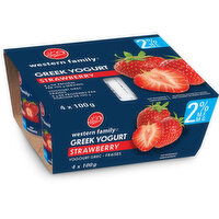 Western Family - Greek Yogurt Strawberry 2% M.F., 4 Each