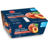 Western Family - Greek Yogurt Peach 2% 4x100g, 1 Each