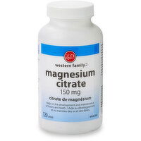 Western Family - Magnesium Citrate 150 mg, 120 Each