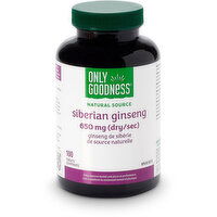 Only Goodness - Siberian Ginseng 650 mg (dry/sec), 100 Each