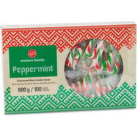 Western Family - Peppermint Mini Candy Canes, 100 Pack, 600 Gram