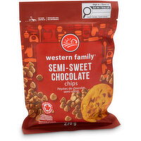 Western Family - Pure Semi-Sweet Chocolate Chips, 270 Gram