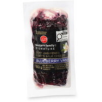 Western Family - Soft Unripened Goat's Milk Cheese with Blueberries and Natural Vanilla Flavouring, 113 Gram