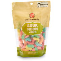 Western Family - Sour Neon Worms, 400 Gram