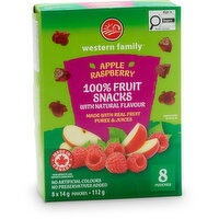 Western Family - Apple Raspberry 100% Fruit Snacks, 8 Pack, 112 Gram
