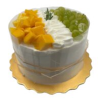 8 Inch - Green Grapes and Fresh Mango Cake, 1 Each