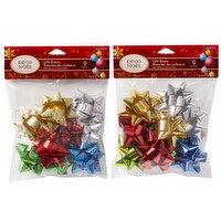 Paper Trendz - Star Bows, Assorted Colours with shimmer, 9 Pack., 1 Each