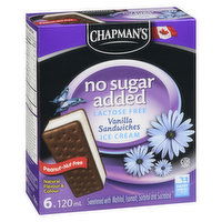 Chapman's - Vanilla Ice Cream Sandwiches No Sugar Added, 6 Each