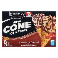 Chapman's - Ice Cream Cones Caramel Vanilla Chocolate, 8 Each