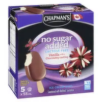 Chapman's - Ice Cream Bars, Lactose Free Vanilla with a Chocolaty Coating, 5 Each