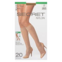 Secret - Knee Highs - Beige, 2 Each