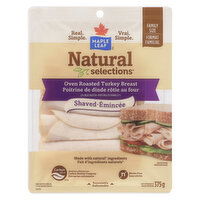 Maple Leaf - Natural Selections Shaved Deli Turkey Breast, Oven Roasted, Family Size, 375 Gram