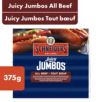 SCHNEIDERS - Juicy Jumbos All Beef Wieners, 375 Gram