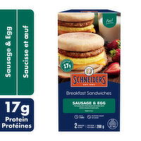 SCHNEIDERS - Breakfast Sandwiches, Sausage & Egg, 2 Pack