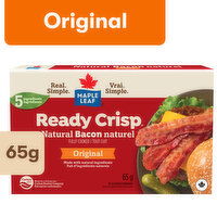 Maple Leaf - Ready Crisp Natural Bacon Slices, Original Fully Cooked, 65 Gram