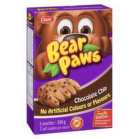 Dare - Bear Paws,  Chocolate Chip Soft Cookies, 6 Each