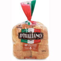 D'Italiano - 100% Whole Wheat Crustini Buns, 8 Each