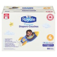 Royale - Premium Baby Diapers Size4, 66 Each