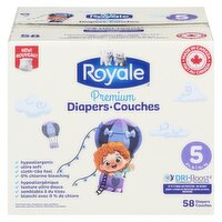 Royale - Premium Baby Diapers Size5, 58 Each