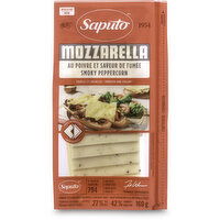 Saputo - Mozzarella Smoky Peppercorn Cheese Slices, 160 Gram