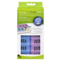 Pharmasystems - Twice Daily Weekly Pill & Vitamin Planner, 1 Each