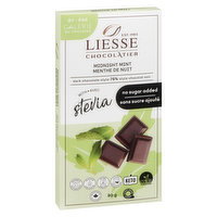 LIESSE - Dark Chocolate Mint Chocolate No Sugar Added, 80 Gram