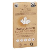 Galarie Au Chocolat - Milk Chocolate with Maple Crunch, 100 Gram