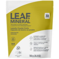 Leaf & Mineral - Laundry Powder Packs Unscented, 38 Packs, 760 Gram