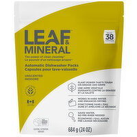 LEAF & MINERAL - Automatic Dishwasher Packs - Unscented, 38 Each