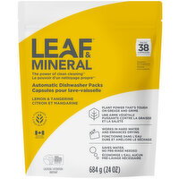 Leaf & Mineral - Automatic Dishwasher Packs, Lemon & Tangerine, 38 Pack, 684 Gram
