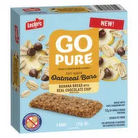 Go Pure - Banana Bread with Real Chocolate Chip Oatmeal Bars, 5 Each