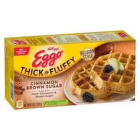 Kellogg's - Eggo Thick & Fluffy Belgian Style Frozen Waffles Cinnamon Brown Sugar, 330 Gram